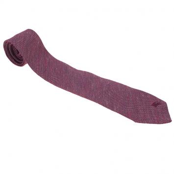Pre Owned Burberry Maroon Silk and Linen Blend Tie