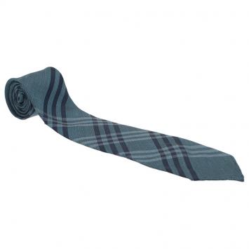 Pre Owned Burberry Blue Nova Check Silk Tie 