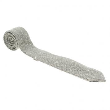 Pre Owned Burberry White and Grey Textured Silk Tie