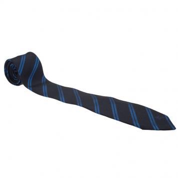Pre Owned Burberry Blue Striped Silk Tie