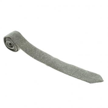 Pre Owned Burberry Light Grey Melange Textured Raw Silk Euston Tie