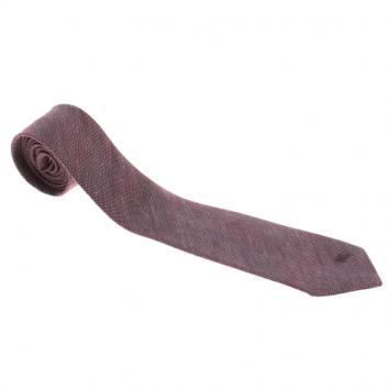 Pre Owned Burberry London Purple Textured  Linen and Silk Tie