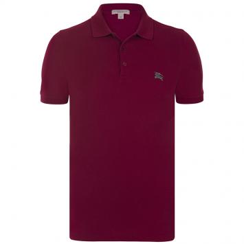 Pre Owned Burberry Brit Dark Red Short Sleeve Polo Shirt M