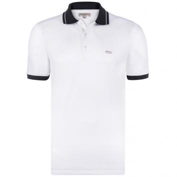 Pre Owned Burberry Brit White Contrast Collar Short Sleeve Polo Shirt L