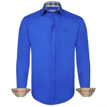 Pre Owned Burberry Brit Blue Novacheck Detail Cotton Shirt L