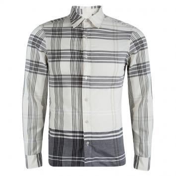 Pre Owned Burberry Brit Heritage Stone Checked Cotton Haydon Shirt S
