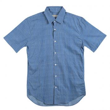 Pre Owned Burberry London Lapis Blue Printed Short Sleeve Southbrook Shirt S