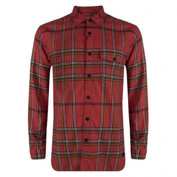 Pre Owned Burberry Red Checked Cotton Long Sleeve Nelton Shirt XXL