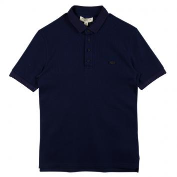 Pre Owned Burberry London Navy Blue Honeycomb Knit Polo T-Shirt XS