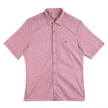 Pre Owned Burberry Brit Pink Cotton Floral Printed Short Sleeve Button Front Shirt M