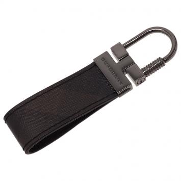 Pre Owned Burberry Black Novacheck Keychain