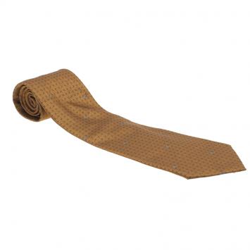Pre Owned Burberry Beige Silk Printed Tie 