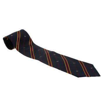 Pre Owned Burberry Blue and Red Striped Silk Tie
