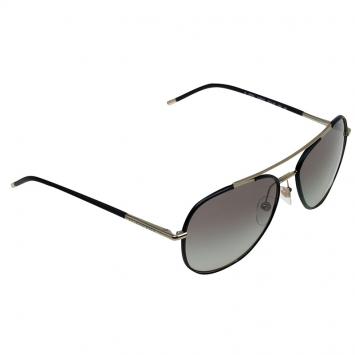 Pre Owned Burberry Matte Black and Gold Aviators