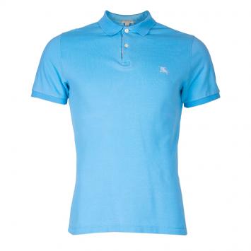 Pre Owned Burberry Men's Light Blue Polo Shirt M