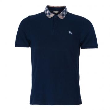 Pre Owned Burberry Men's Navy Blue Polo Shirt L