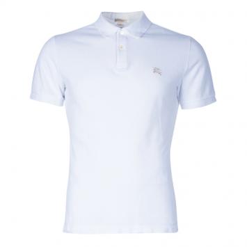 Pre Owned Burberry Men's White Cotton Polo Shirt M