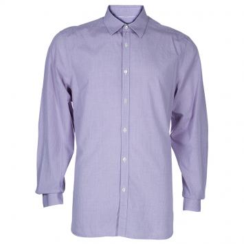 Pre Owned Burberry Men's Purple Check Shirt L