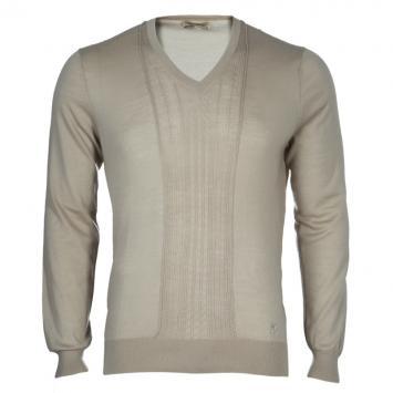 Pre Owned Burberry Men's Beige Merino Wool Pullover M