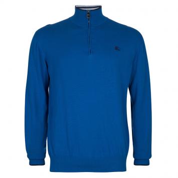 Pre Owned Burberry Blue Long Sleeve Knit Sweater L