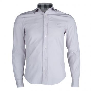 Pre Owned Burberry Lavender Long Sleeve Buttondown Cotton Shirt S