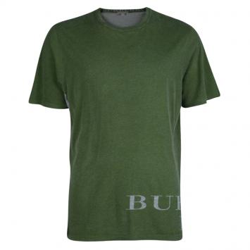 Pre Owned Burberry Brit Olive Green Jersey Crew Neck T-Shirt XL