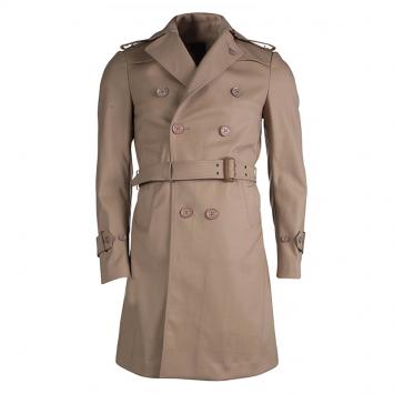 Pre Owned Burberry Prorsum Beige Wool Belted Trenchcoat S
