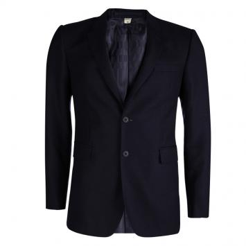 Pre Owned Burberry London Navy Blue Wool Millbank Blazer M