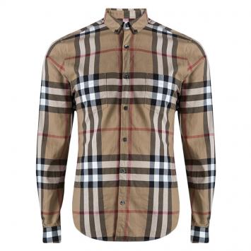 Pre Owned Burberry Brit Brown Nova Check Long Sleeve Button Front Shirt M
