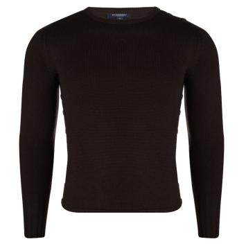 Pre Owned Burberry London Brown Merino Wool Crew Neck Sweater S