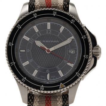 Pre Owned Burberry Grey Stainless Steel BU7600 Men's Wristwatch 44MM