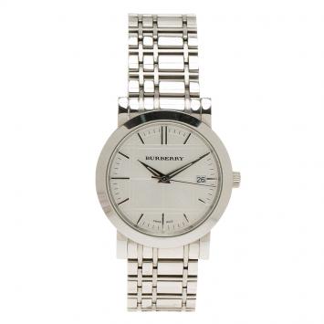 Pre Owned Burberry Silver Stainless Steel BU1350 Men's Wristwatch 38MM