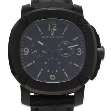 Pre Owned Burberry Black Stainless Steel The Britain Men's Wristwatch 47MM