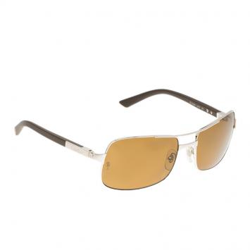 Pre Owned Cartier Brown/Platinum 125 Santos De Cartier Rimmed Sunglasses