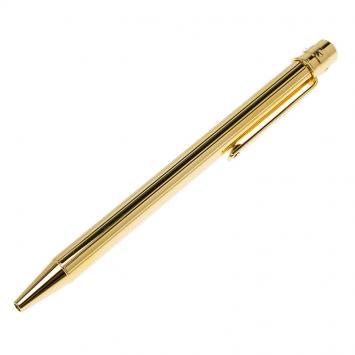Pre Owned Cartier Decor Godrons Santos De Cartier Golden Finish Ballpoint  Pen