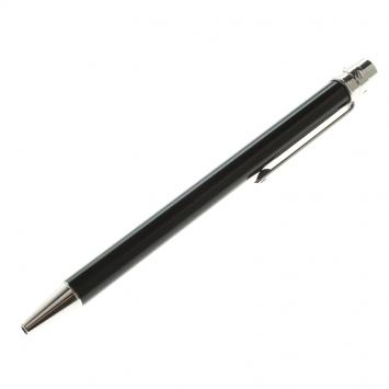 Pre Owned Cartier Black Lacquer Palladium Plated Santos De Cartier Ballpoint Pen