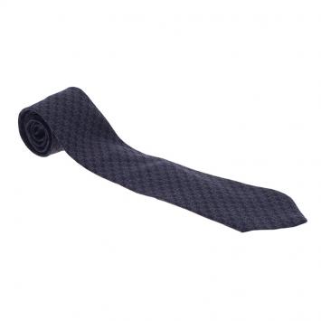 Pre Owned CH Carolina Herrera Grey Logo Printed Wool Tie