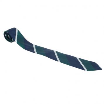 Pre Owned CH Carolina Herrera Green and Blue Striped Silk Tie