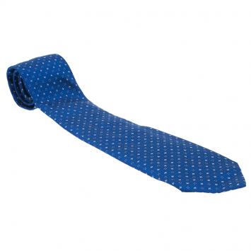 Pre Owned CH Carolina Herrera Blue Printed Silk Tie