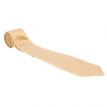Pre Owned CH Carolina Herrera Yellow Printed Silk Tie