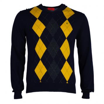 Pre Owned CH Carolina Herrera Men's Blue/Yellow Sweater L