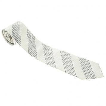 Pre Owned Chanel Monochrome Logo Embroidered Silk Tie