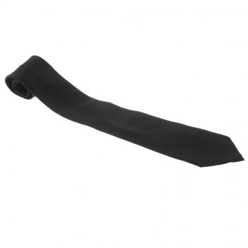 Pre Owned Chanel Black Logo Detail Silk Tie