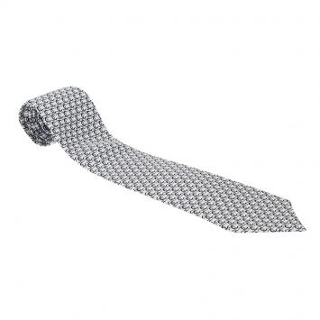 Pre Owned Chanel Monochrome CC Print Silk Tie
