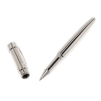 Pre Owned Chaumet Black Lacquer and Silver Rollerball