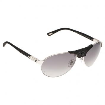 Pre Owned Chopard Black and Silver SCH931 Polarized Aviators