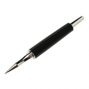 Pre Owned Chopard Black Rubber Palladium Finish Racing Rollerball Point Pen