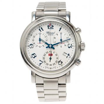 Pre Owned Chopard White Stainless Steel Mille Miglia Men's Wristwatch 38MM