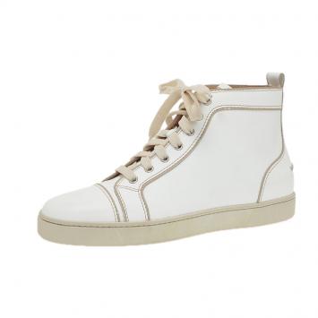 Pre Owned Christian Louboutin White Leather Louis Sneakers Size 41