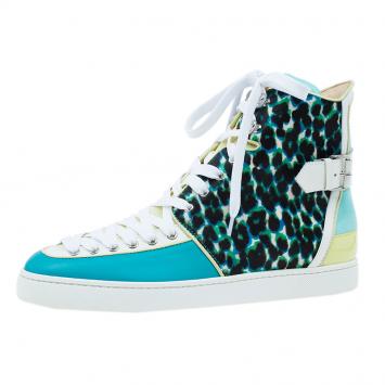 Pre Owned Christian Louboutin Tri Color Alfie High Top Sneakers Size 45